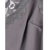 Gold Hawk Floral singlet with lace dark grey