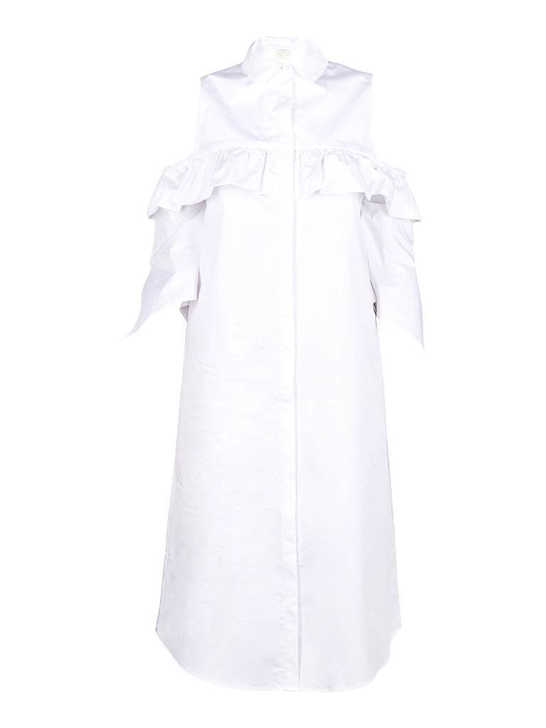 Notes Du Nord Shirt dress with open shoulders white