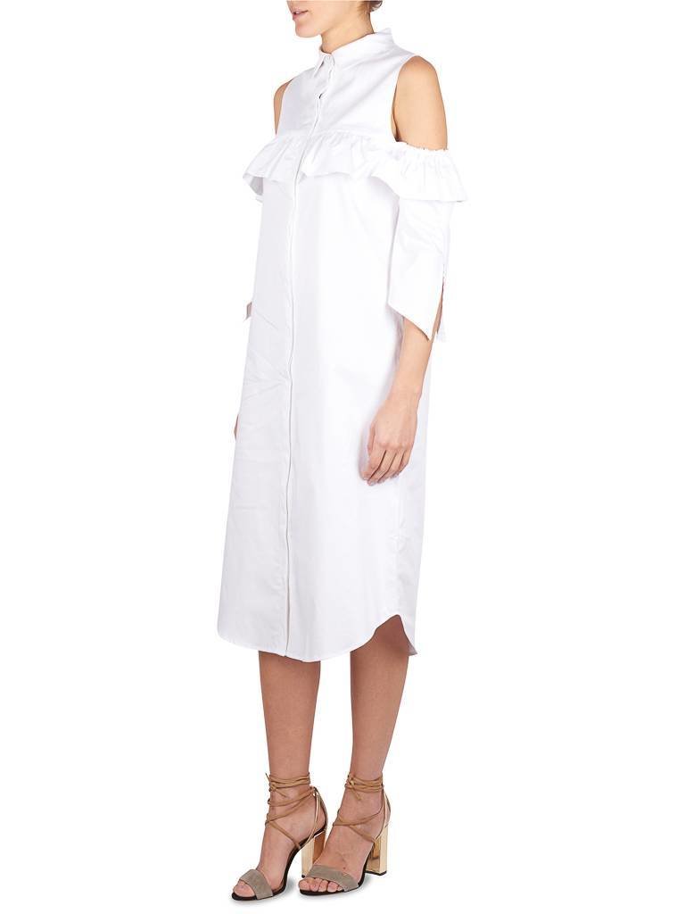 Notes Du Nord Shirt dress with open shoulders white