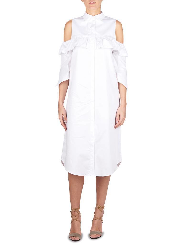 Notes Du Nord Overhemdjurk met open schouders wit