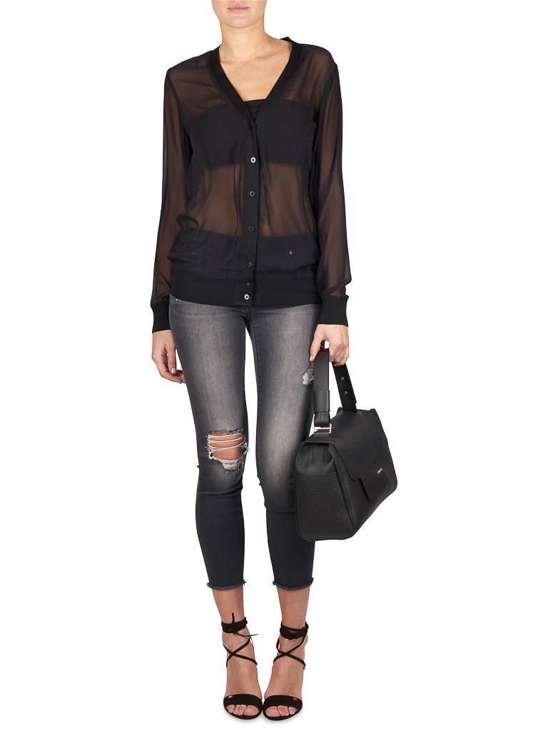 Gold Hawk Sheer blouse black