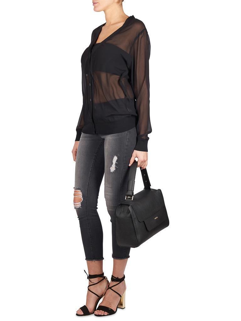 Gold Hawk Sheer blouse black