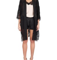 Gold Hawk Kimono with lace black