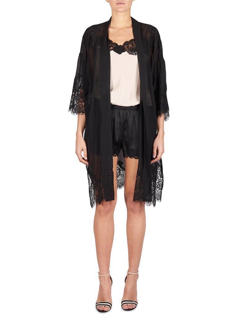 Gold Hawk Kimono with lace black