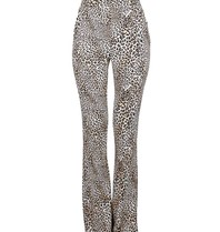 Elisabetta Franchi Leopard print trousers beige