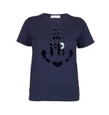 Pierre Balmain T-shirt with metallic application dark blue