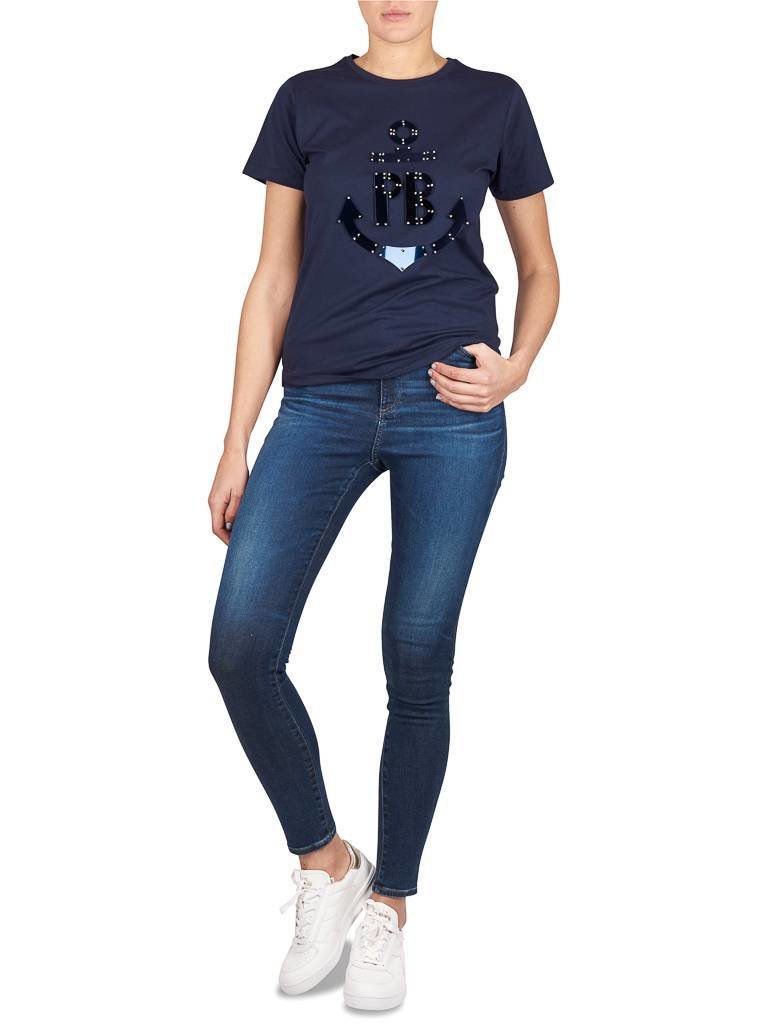 Pierre Balmain T-shirt with metallic application dark blue