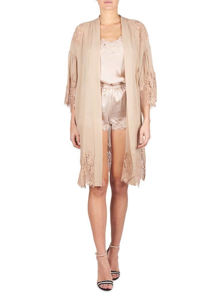 Gold Hawk Kimono met kant beige