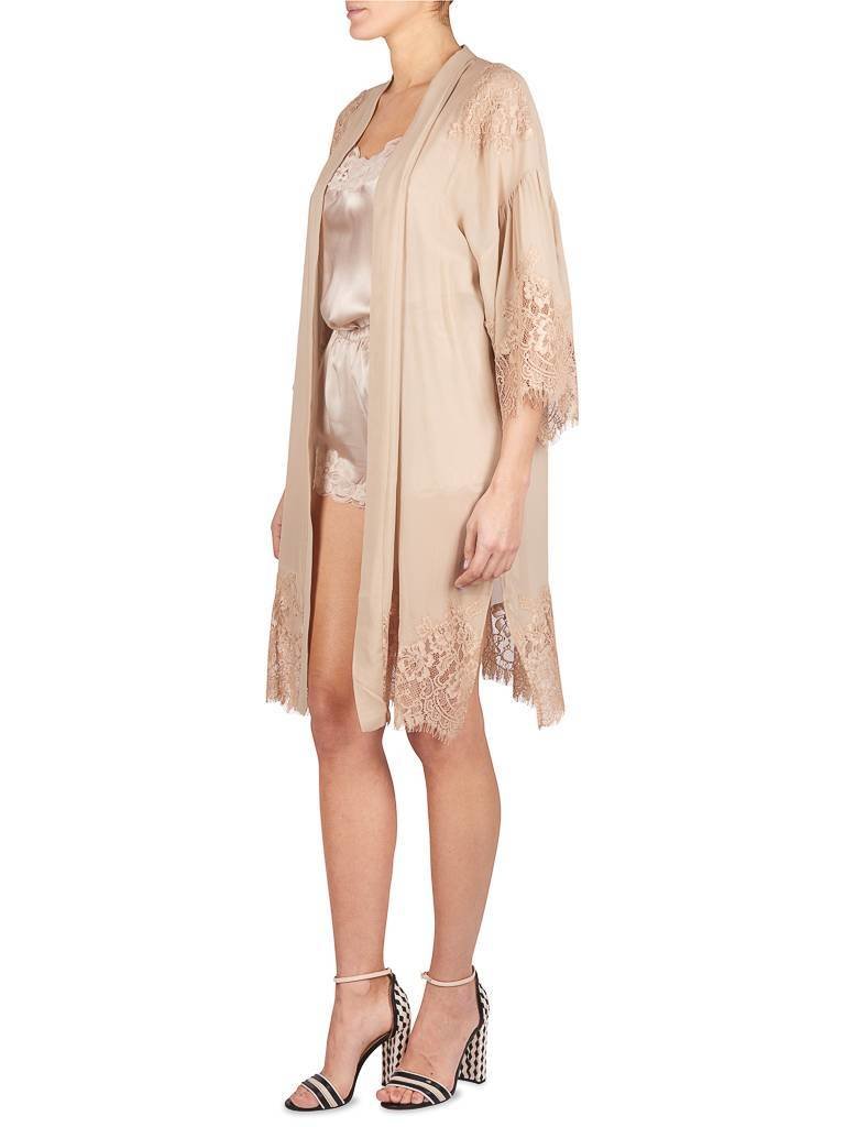Gold Hawk Kimono met kant beige