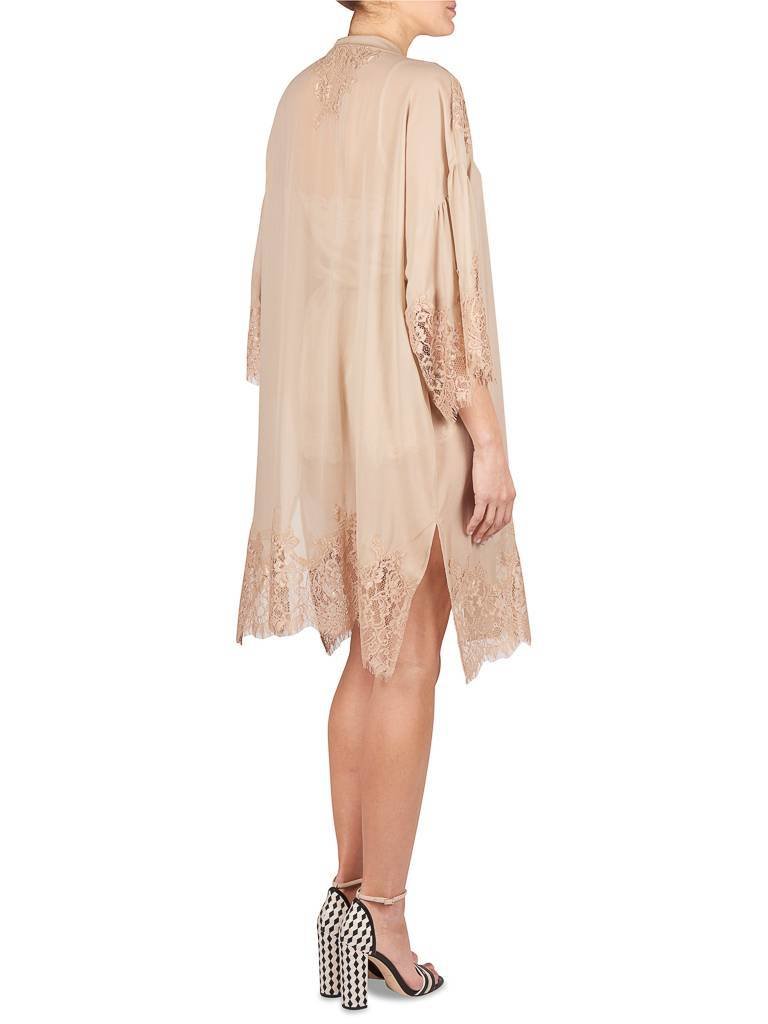 Gold Hawk Kimono with lace beige