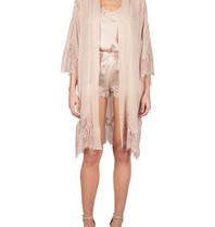 Gold Hawk Kimono with lace nude