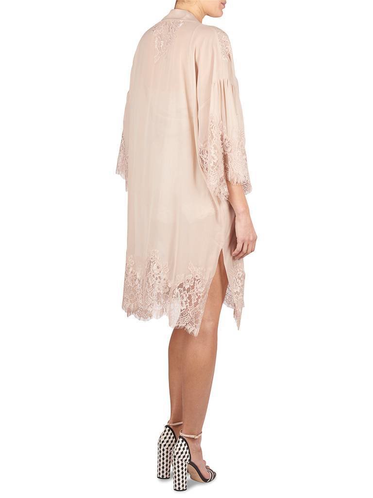 Gold Hawk Kimono met kant nude
