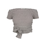 Áeron Off-shoulder oben gestreift schwarz-creme