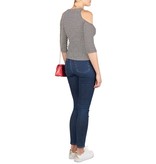 Áeron Cropped sleeve open schouder top zwart-creme