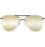 Le Specs The Prince zonnebril mat zwart met gouden glazen