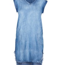 Bella Dahl V-neck t-shirt jurk denim blauw