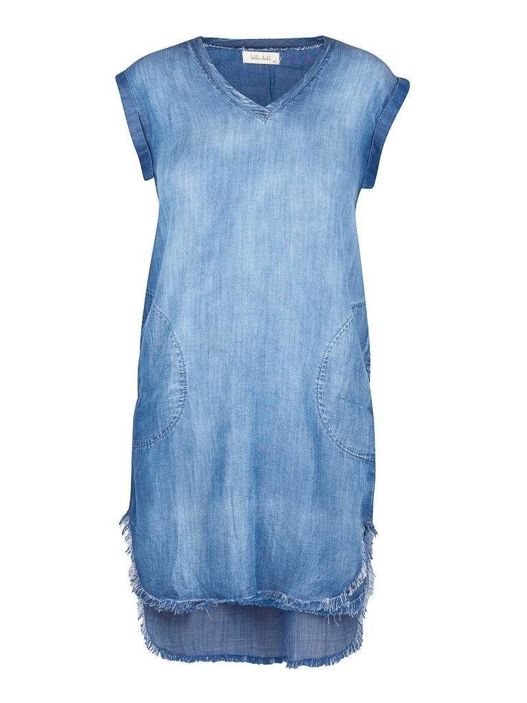Bella Dahl V-Ausschnitt T-Shirt-Kleid Denimblau