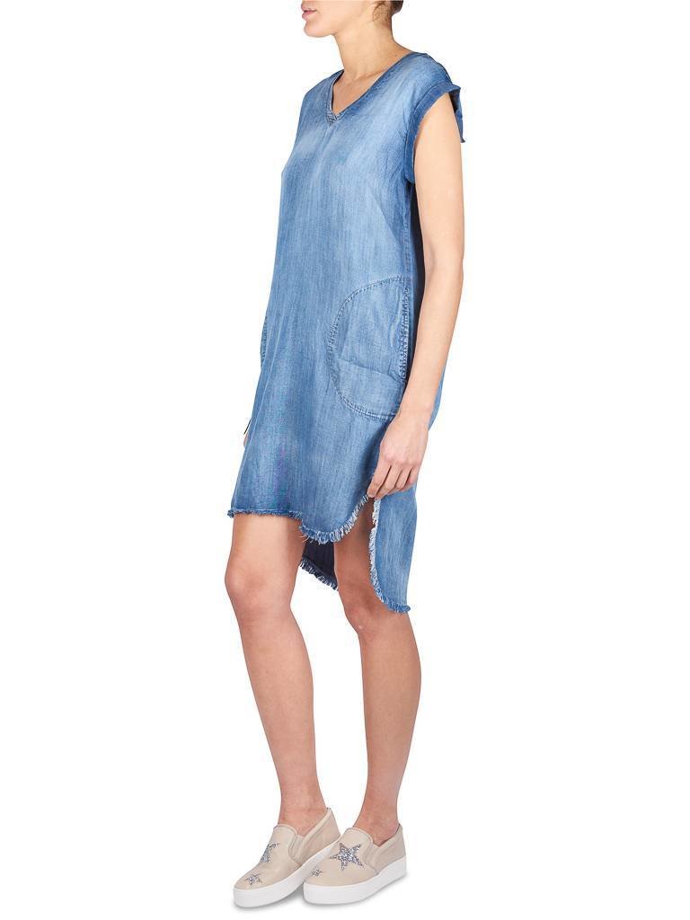 Bella Dahl V-Ausschnitt T-Shirt-Kleid Denimblau