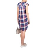 Bella Dahl V-neck t-shirt jurk geruit donkerrood