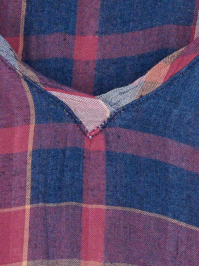 Bella Dahl V-neck t-shirt jurk geruit donkerrood