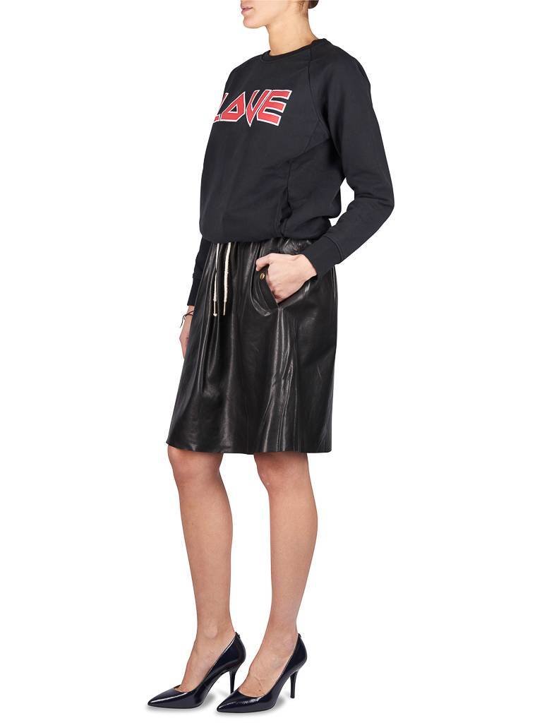 Rika Lake leather skirt black