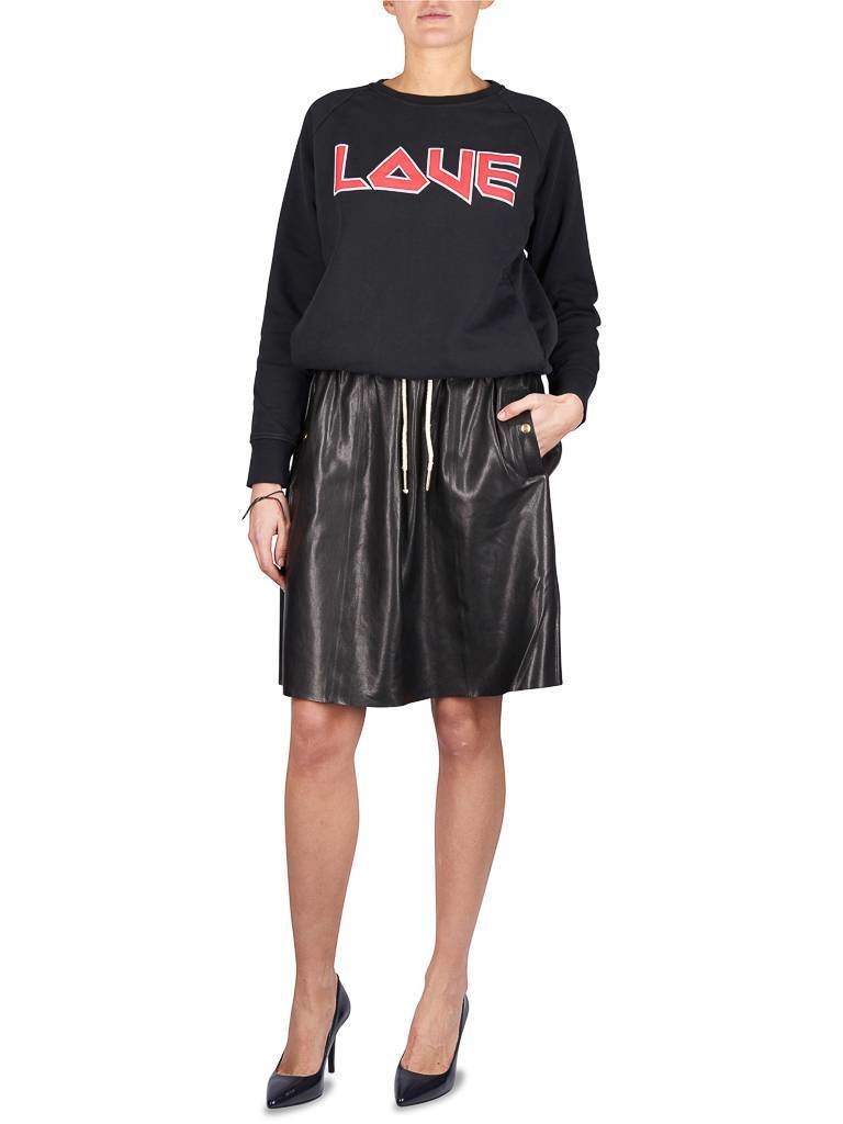 Rika Lake leather skirt black