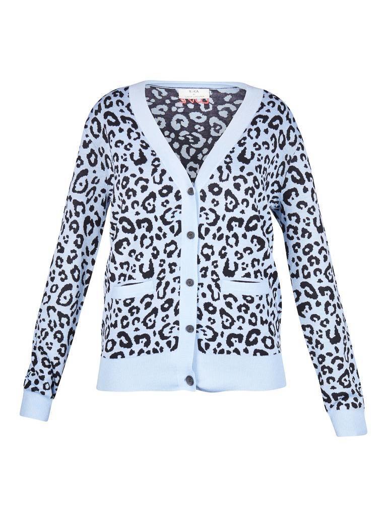 Rika Zack vest leopard lichtblauw