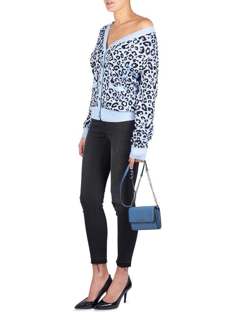 Rika Zack cardigan leopard light blue