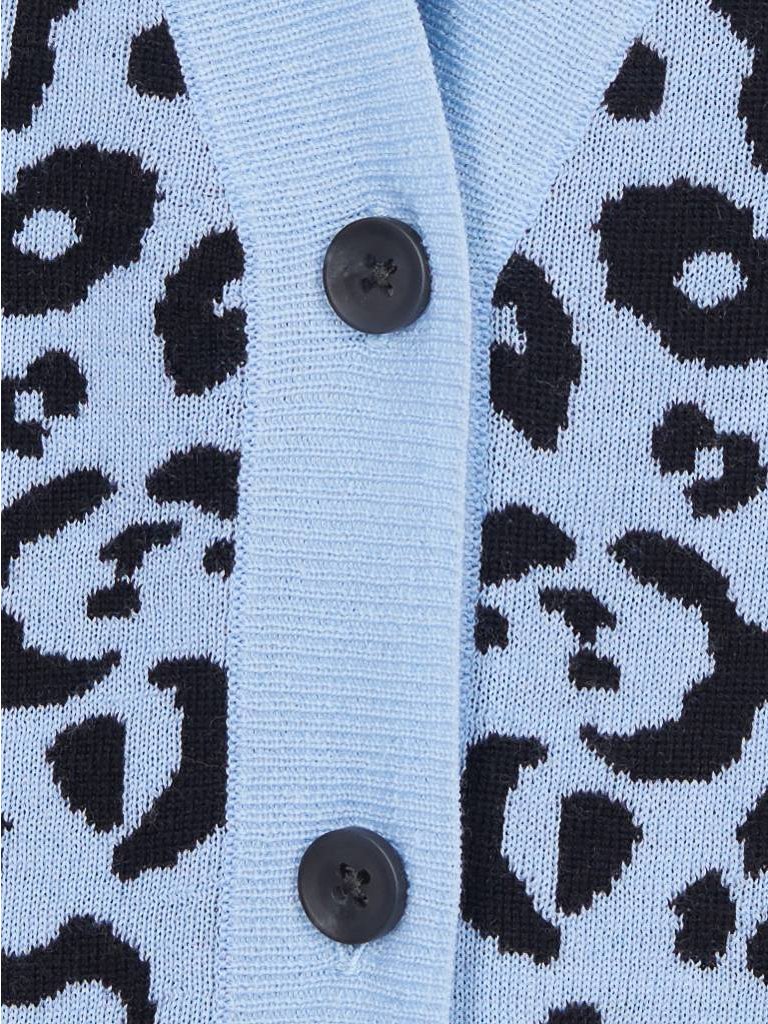 Rika Zack vest leopard lichtblauw