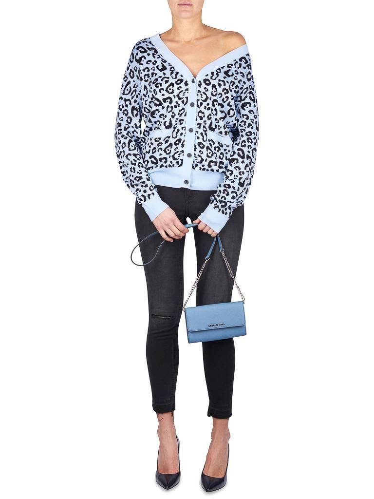 Rika Zack vest leopard lichtblauw