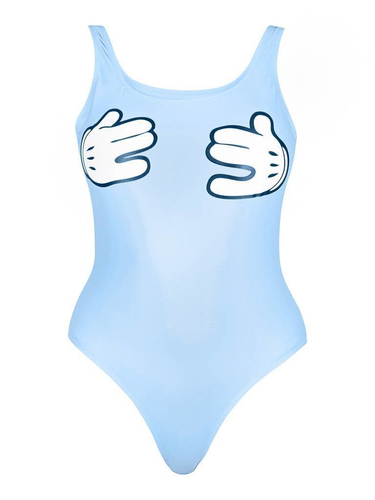 Zoe Karssen Cartoon hands swimsuit blue