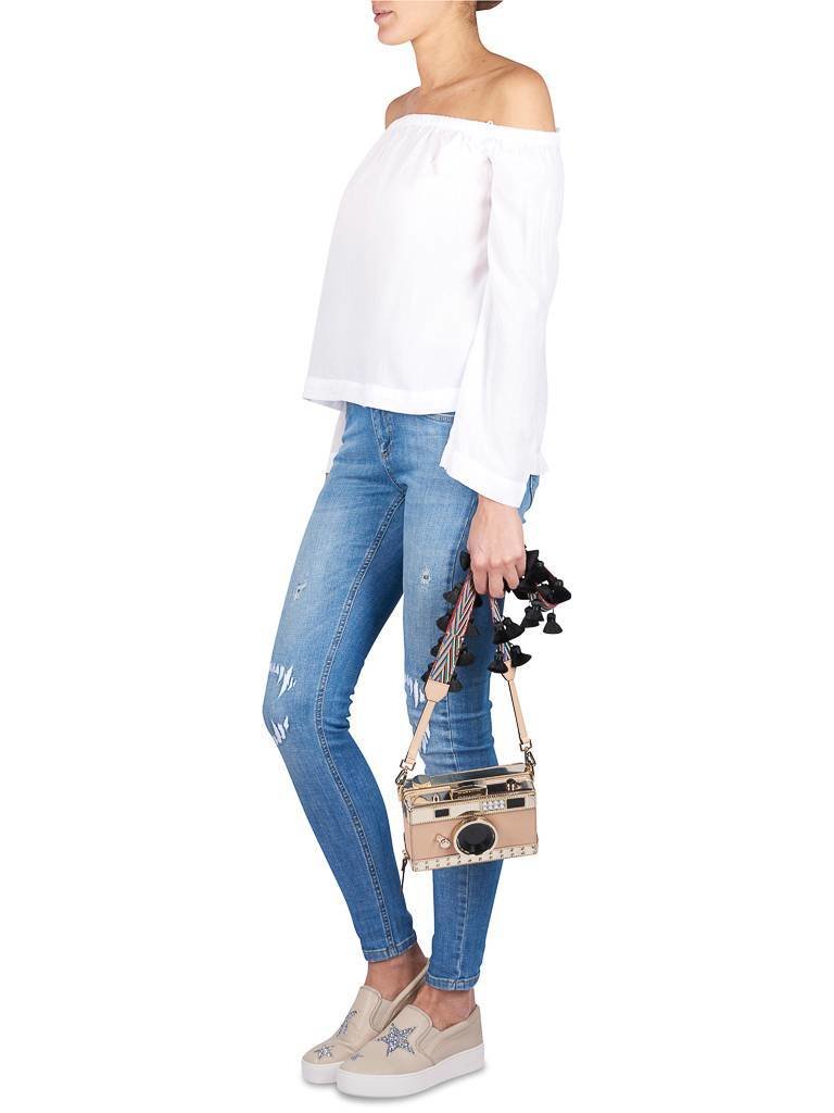 Zoe Karssen Skinny jeans met destroyed details blauw