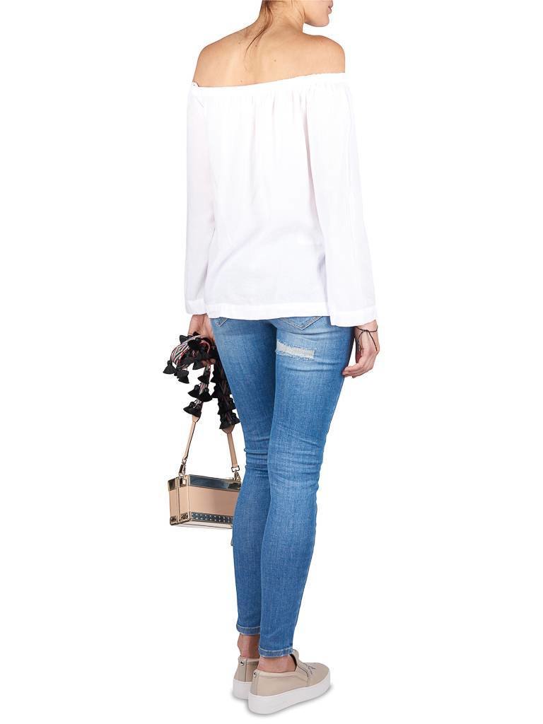 Zoe Karssen Skinny jeans met destroyed details blauw