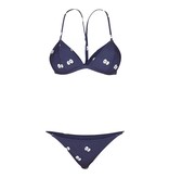 Zoe Karssen Cartoon eyes all over bikini top dark blue