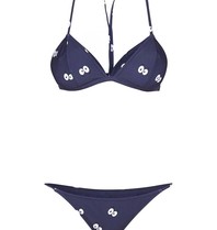 Zoe Karssen Cartoon eyes all over bikini top dark blue