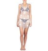 Zoe Karssen Fishnet jurk met sterren wit