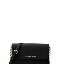 Michael Kors Jet Set travel schoudertas zwart-goud