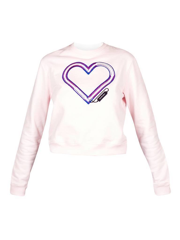 Carven Sweater with heart soft pink