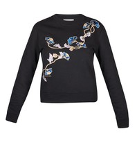 Carven Sweater met bloemen zwart