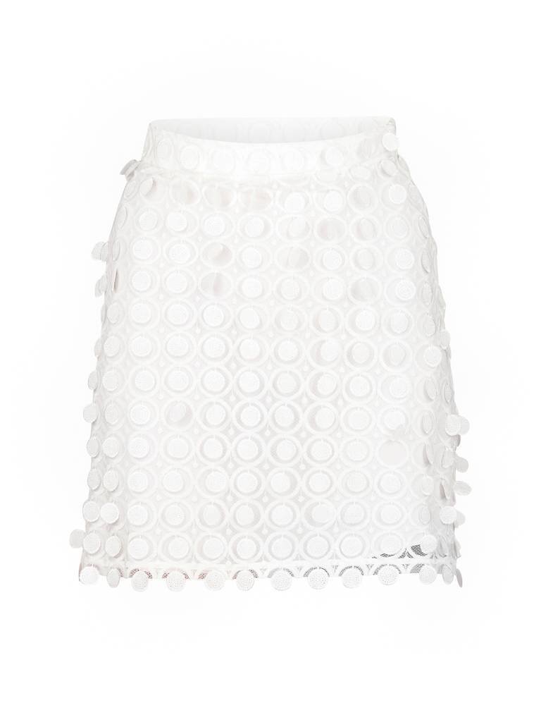 Carven Rok met ronde pailletten wit