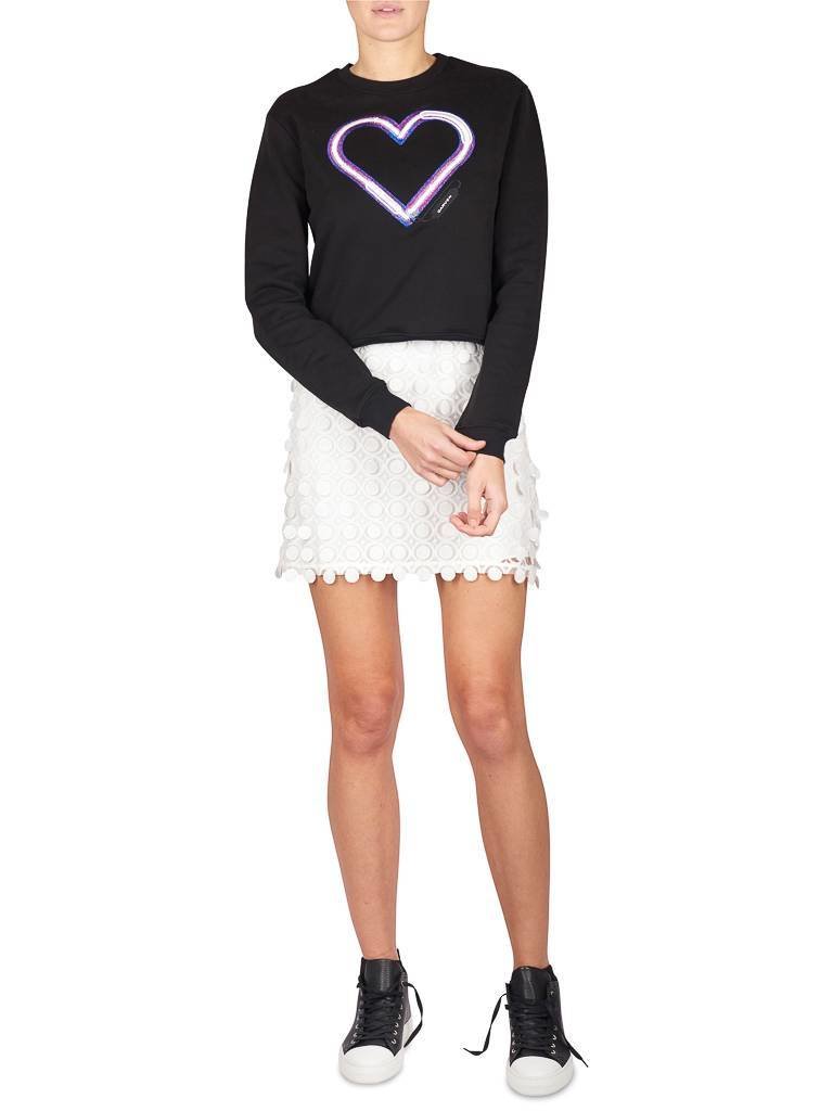 Carven Rok met ronde pailletten wit