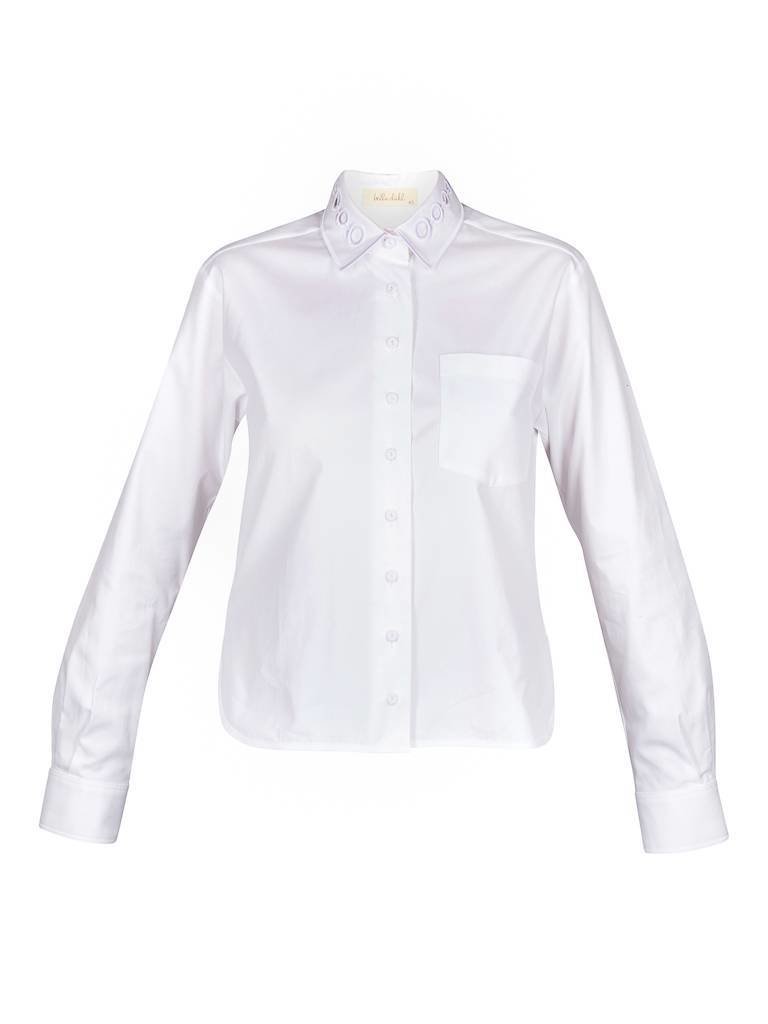 Carven Blouse with cut-out details on the collar white