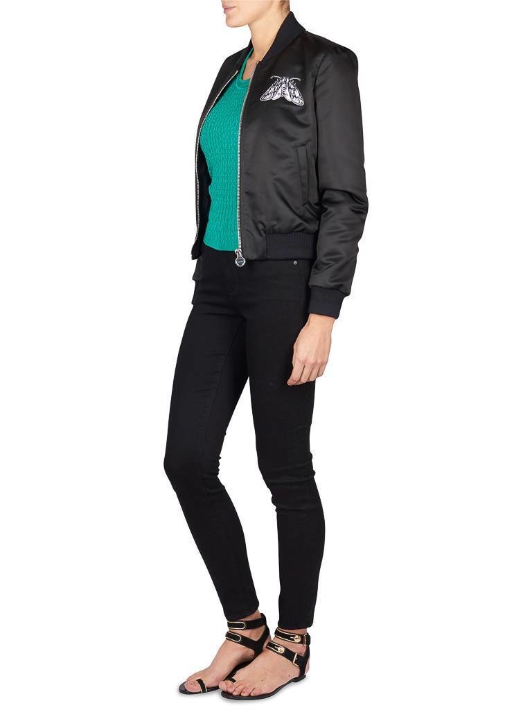 Carven Bomberjacke mit Schmetterling schwarz