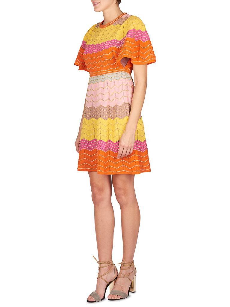 M Missoni gestreiftes Kleid orange