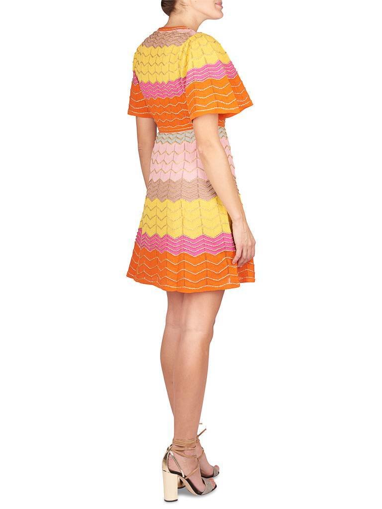 M Missoni gestreiftes Kleid orange