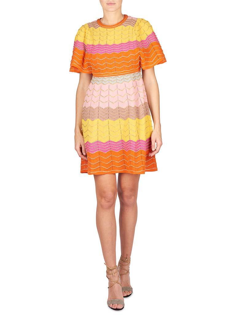 M Missoni gestreiftes Kleid orange