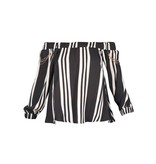 Elisabetta Franchi Gestreepte off-shoulder top zwart