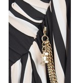 Elisabetta Franchi Striped off-shoulder top black