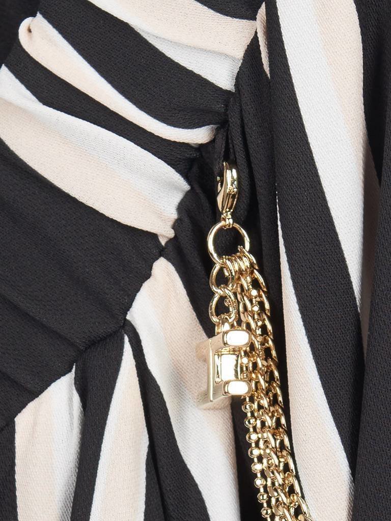 Elisabetta Franchi Gestreepte off-shoulder top zwart