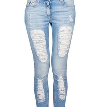 Elisabetta Franchi Destroyed skinny jeans lichtblauw